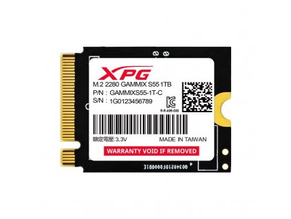 ADATA SSD 1TB XPG GAMMIX S55, PCIe Gen4x4, M.2 2230, (R:5000/ W:3700MB/s) GAMMIXS55-1T-C