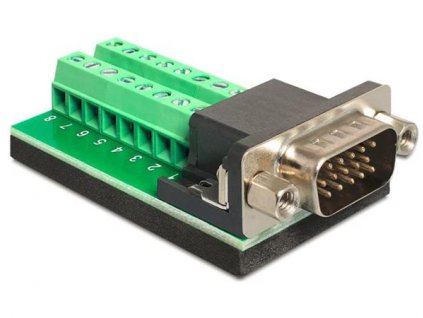 Delock Adaptér VGA samec > svorkovnice 16 pinů 65424