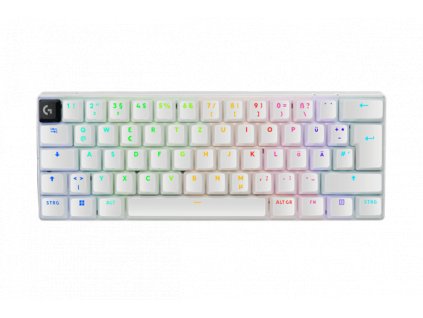 Logitech® PRO X 60 LIGHTSPEED Wireless Gaming Keyboard (Tactile)-WHITE-US INT'L-2.4GHZ/BT 920-011930