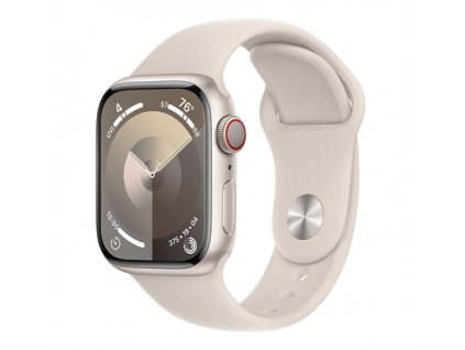Apple Watch Series 9 GPS + Cellular 45mm Starlight Aluminium Case with Starlight Sport Band - M/L MRM93QC-A