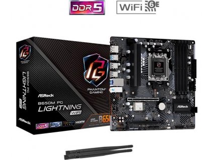 ASRock MB Sc AM5 B650M PG LIGHTNING WiFi, AMD B650, 4xDDR5, 1xDP, 1xHDMI, WiFi, mATX B650M PG LIGHTNING WIFI