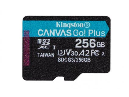 256 GB . micro SDXC karta Kingston Canvas Go Plus, bez adaptéra SDCG3-256GBSP