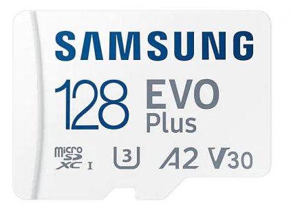 128 GB . microSDXC karta Samsung EVO Plus + adapter ( trieda U3, V30, A2 ) MB-MC128KA-EU