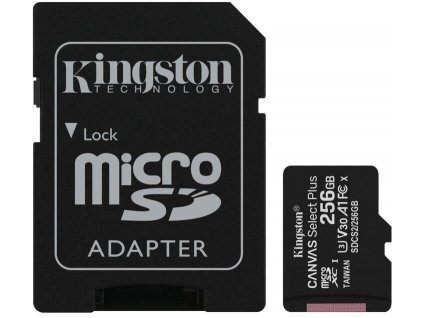 Kingston CANVAS SELECT PLUS/micro SDXC/256GB/100MBps/UHS-I U3 / Class 10/+ Adaptér SDCS2-256GB
