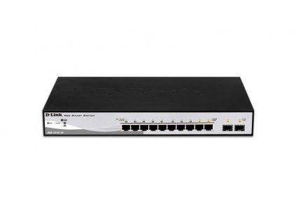 D-Link DGS-1210-10 L2/L3 Smart+ Switch, 8x GbE, 2 SFP, fanless DGS-1210-10-E