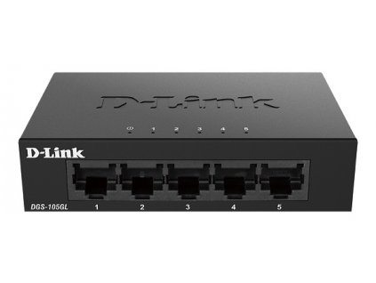 D-Link DGS-105GL/E 5-Port Gigabit Ethernet Metal Housing Unmanaged Light Switch without IGMP- 5-Port 10/100/1000 Mbps DGS-105GL-E