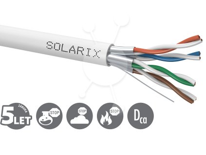 Inštalačný kábel Solarix STP, Cat6A, drôt, LSOH, cievka 500 m SXKD-6A-STP-LSOH 26000025