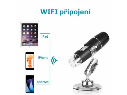 W-Star Digitální mikroskop WIFI MW1000S, HD 1000x, přísvit stojan černá iOS Win, Inskam