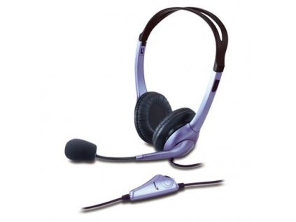 Genius HS-04S Headset, drátový, náhlavní, mikrofon, 3,5mm singlejack, černo-stříbrný 31710156101