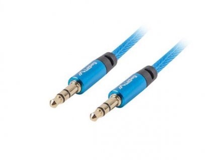 LANBERG Minijack 3.5mm M / M 3 PIN kabel 1m, modrý CA-MJMJ-10CU-0010-BL Lanberg
