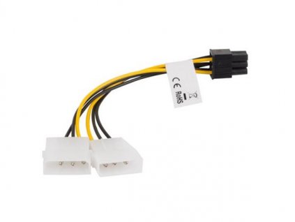 LANBERG HDD 2x Molex (M / F) 3 PIN na BTX 6 PIN PSU kabel 15cm CA-HD6P-10CU-0015 Lanberg