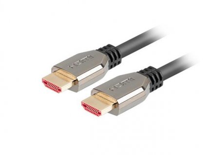 LANBERG Ultra High Speed HDMI 2.1 kabel, 48 Gbps, 8K@60Hz, 5K@120Hz, délka 0,5m, černý, zlacené konektory CA-HDMI-30CU-0005-BK Lanberg