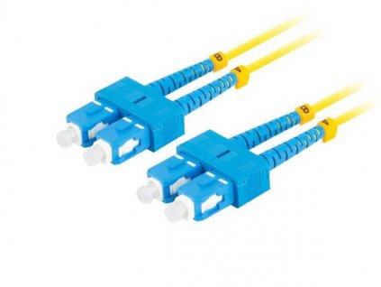 LANBERG optický patch cord SM SC/UPC-SC/UPC duplex 5m LSZH G657A1 průměr 3mm, barva žlutá FO-SUSU-SD11-0050-YE Lanberg