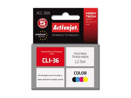 ActiveJet inkoust Canon CLI-36, 12 ml, new ACC-36N EXPACJACA0153