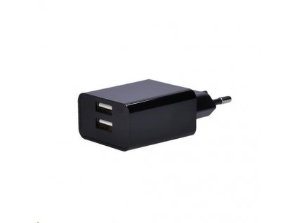 Nabíjací adaptér Solight USB, 2x USB, 3100 mA max., AC 230V, čierna DC48A