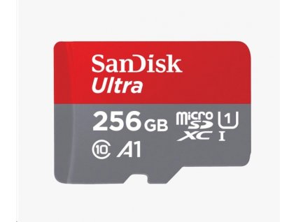 Karta SanDisk MicroSDXC 256 GB Ultra (100 MB/s, Class 10, Android) + adaptér SDSQUNR-256G-GN6TA