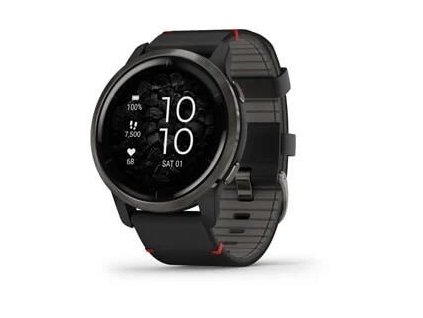 Garmin GPS sportovní hodinky Venu 2 Slate/Black Leather Band 010-02430-21