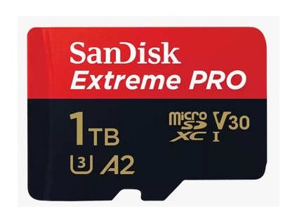 SanDisk micro SDXC karta 1TB Extreme PRO (200 MB/s Class 10, UHS-I U3 V30) + adaptér SDSQXCD-1T00-GN6MA