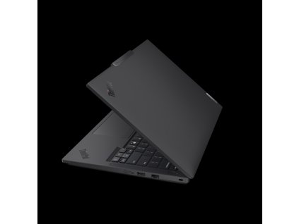 14 ThinkPad P14s 5 AMD Eclipse Black Side profile half lid closed