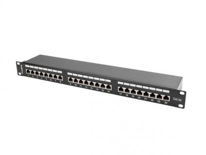 LANBERG PATCH PANEL 24 PORT 1U 19” CAT.5E SHIELDED BLACK PPS5-1024-B Lanberg