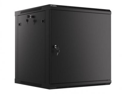 LANBERG RACK CABINET 19” WALL-MOUNT 12U/600X600 FOR SELF-ASSEMBLY WITH METAL DOOR BLACK (FLAT PACK) WF01-6612-00B Lanberg