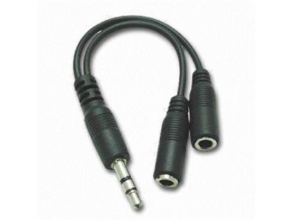 PREMIUMCORD Rozbočovač káblov 3,5 Jack M - 2xF 10cm kjr-02a PremiumCord