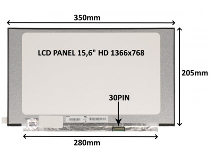 LCD PANEL 15,6'' HD 1366x768 30PIN MATNÝ / BEZ ÚCHYTŮ 77042360 SIL