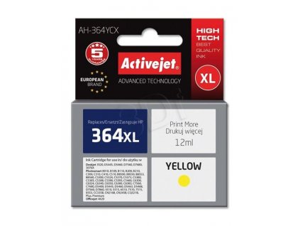 Atrament ActiveJet pre HP CB325 (no.364XL) Yellow AH-364YCX (NEW CHIP)