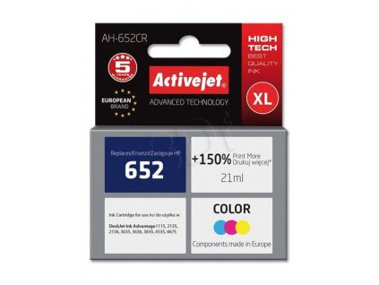 Atrament ActiveJet pre HP 652 F6V24AE Premium Color AH-652CR 21ml