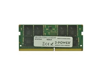 2-Power 16GB PC4-17000S 2133MHz DDR4 CL15 Non-ECC SoDIMM 2Rx8 (DOŽIVOTNÍ ZÁRUKA) MEM5504A