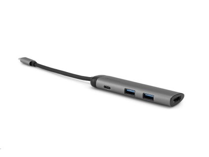 VERBATIM 49140 Multiportový HUB USB-C, 2x USB 3.0, 1x USB-C, HDMI, šedý dok Verbatim