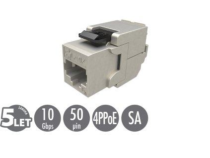 Solarix 10G samorezný keystone CAT6A STP RJ45 SXKJ-10G-STP-BK-SA 25286902