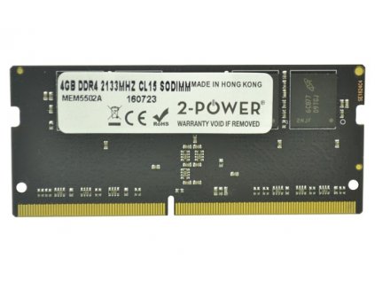 2-Power 4GB PC4-17000S 2133MHz DDR4 CL15 Non-ECC SoDIMM 1Rx8 ( 1,2V DOŽIVOTNÍ ZÁRUKA) MEM5502A