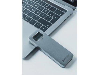 VERBATIM Externý SSD disk 1 TB, Executive Fingerprint Secure SSD, USB 3.2 Gen 1/USB-C, (W:356 MB/s, R:344 MB/s), sivá 53657 Verbatim