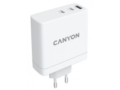 Canyon H-140, ultravýkonná vysokorýchlostná nabíjačka do steny 2xUSB-C, 100W PD, 2 xUSB-A, 30W QC, biela CND-CHA140W01