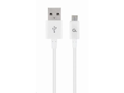 GEMBIRD CABLEXPERT USB 2.0 Kábel AM na MicroUSB (AM/BM), 1 m, biely CC-USB2P-AMmBM-1M-W Gembird