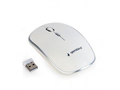 Myš GEMBIRD MUSW-4B-01, biela, bezdrôtová, USB nano prijímač MUSW-4B-01-W Gembird