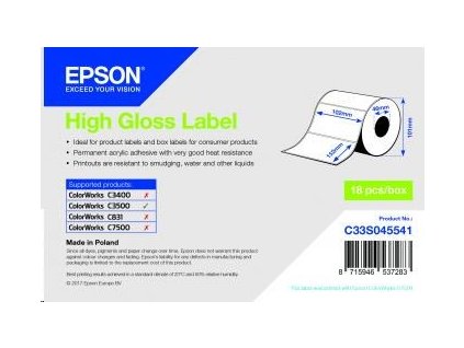 Rolka štítkov Epson, normálny papier, 102x152mm C33S045541