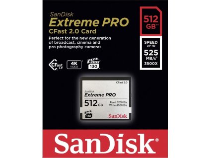 SanDisk CFAST 2.0 512GB Extreme Pro (525 MB/s VPG130) SDCFSP-512G-G46D