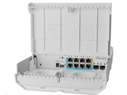MikroTik CSS610-1Gi-7R-2S+OUT, netPower Lite 7R reverzní PoE switch