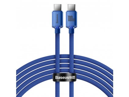 Baseus CAJY000703 Crystal Shine Series Datový Kabel USB-C - USB-C 100W 2m Blue 6932172602901 NoName