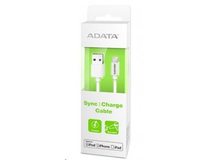 ADATA Sync & Charge Lightning kábel - USB A 2.0, 100 cm, plast, biela AMFIPL-1M-CWH