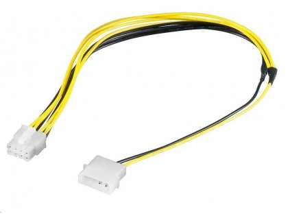 Napájací kábel PREMIUMCORD 5.25" na EPS 8-pin pre napájanie, M/M, 28cm kn-27 PremiumCord