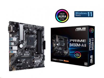 ASUS MB Sc AM4 PRIME B450M-A II, AMD B450, 4xDDR4, 1xHDMI, 1xDVI, 1xVGA, mATX 90MB15Z0-M0EAY0 Asus