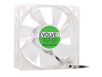 EVOLVEO ventilátor 140mm, LED zelený FAN 14 GREEN Evolveo