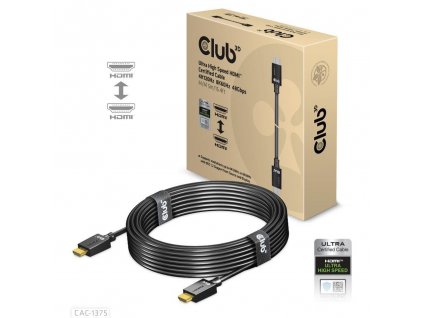 Club3D HDMI kábel, 4K120Hz 8K60Hz 48Gbps M/M 5m/16.4ft CAC-1375 Club 3D
