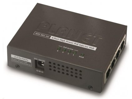 Planet HPOE-460 PoE injektor, 4x 10/100/1000, PoE 30W, 802.3at, 120W