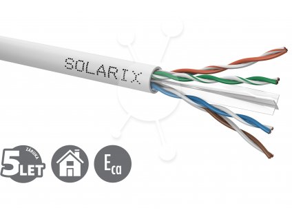 Inštalačný kábel Solarix UTP, Cat6, drôt, PVC, krabica 100 m SXKD-6-UTP-PVC 27724160
