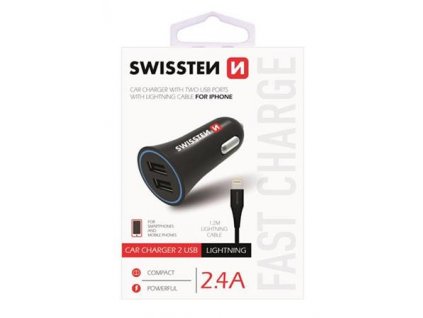 SWISSTEN CL ADAPTÉR 2,4A POWER 2x USB + KABEL LIGHTNING 20110910 Swissten