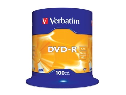 VERBATIM DVD-R(100-Pack)Spindl/MattSlvr/16x/4.7GB 43549 Verbatim